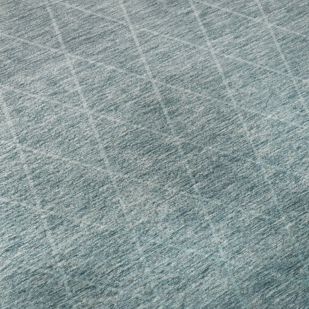 HomeRoots 8' X 10' Stylish Teal and Ivory Geometric Area Rug - Washable, UV-Resistant, Perfect for High-Traffic Areas 688193