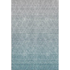 HomeRoots 10' X 14' Teal and Ivory Geometric Area Rug – Washable, UV-Protected, Durable for Modern Living Spaces 688195
