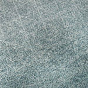 HomeRoots 10' X 14' Teal and Ivory Geometric Area Rug – Washable, UV-Protected, Durable for Modern Living Spaces 688195