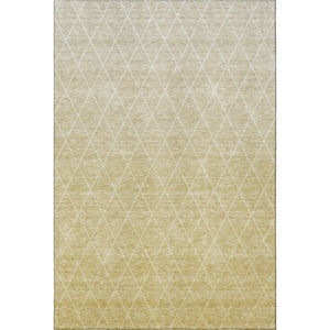 HomeRoots 8' X 10' Wheat and Ivory Geometric Area Rug - Washable, UV Protected, Durable, Perfect for Any Room! 688199