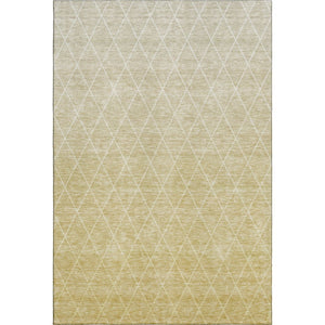 HomeRoots 10' Wheat and Ivory Geometric Area Rug - Washable, UV-Protected, Stain-Resistant for Modern Spaces 688201