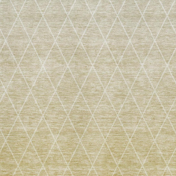 HomeRoots 10' Wheat and Ivory Geometric Area Rug - Washable, UV-Protected, Stain-Resistant for Modern Spaces 688201