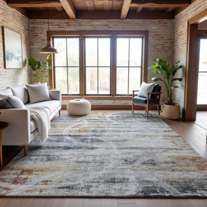 HomeRoots 8' X 10' Modern Geometric Washable Area Rug with UV Protection, Stain Resistance & Easy Care 688217