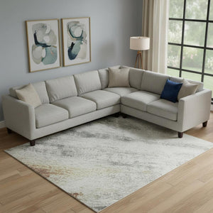 HomeRoots 9' X 12' Stylish Geometric Washable Area Rug with UV Protection, Ideal for Modern Homes & Patios 688218