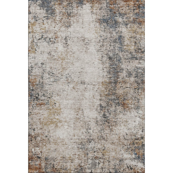 HomeRoots 5' X 8' Stylish Beige and Gray Abstract Area Rug - Washable, UV Protected, Perfect for High-Traffic Areas 688221