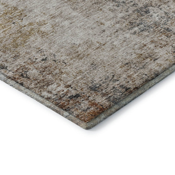 HomeRoots 9' X 12' Washable Beige Gray Copper Abstract Area Rug - Durable, Stylish, UV Protected for Homes 688224
