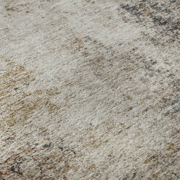 HomeRoots 9' X 12' Washable Beige Gray Copper Abstract Area Rug - Durable, Stylish, UV Protected for Homes 688224