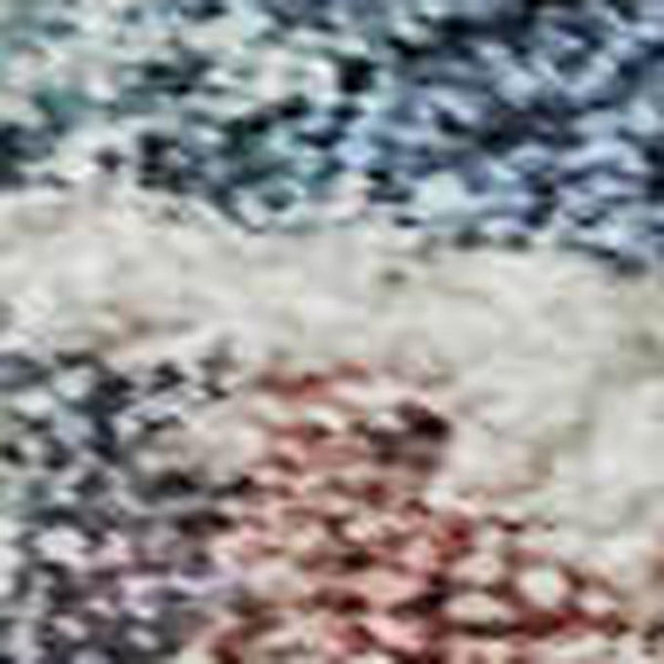 HomeRoots 8' X 10' Washable Denim Blue, Beige & Copper Medallion Area Rug - UV Protected & Stain Resistant Decor 688229