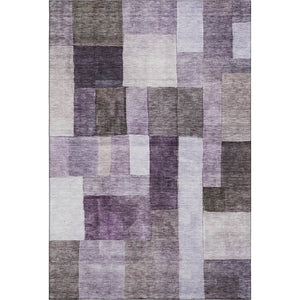 HomeRoots 9' X 12' Eggplant Gray Ivory Geometric Washable Area Rug - UV Protected, Stain Resistant & Stylish 688236