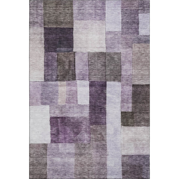 HomeRoots 9' X 12' Eggplant Gray Ivory Geometric Washable Area Rug - UV Protected, Stain Resistant & Stylish 688236
