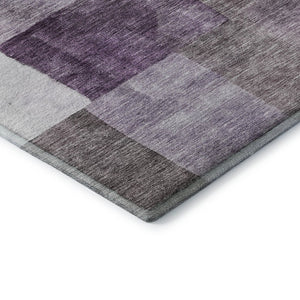 HomeRoots 9' X 12' Eggplant Gray Ivory Geometric Washable Area Rug - UV Protected, Stain Resistant & Stylish 688236
