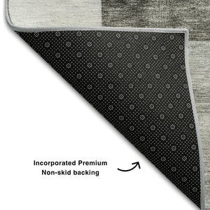 HomeRoots 9' X 12' Stylish Pewter Gray & Silver Geometric Area Rug - Washable, UV Protected & Durable Design 688242