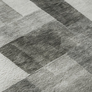 HomeRoots 9' X 12' Stylish Pewter Gray & Silver Geometric Area Rug - Washable, UV Protected & Durable Design 688242