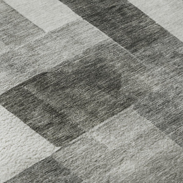 HomeRoots 9' X 12' Stylish Pewter Gray & Silver Geometric Area Rug - Washable, UV Protected & Durable Design 688242