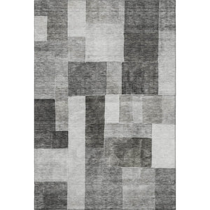 HomeRoots 9' X 12' Stylish Pewter Gray & Silver Geometric Area Rug - Washable, UV Protected & Durable Design 688242