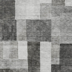 HomeRoots 10' X 14' Pewter Gray & Silver Geometric Area Rug - Washable, UV-Protected, Durable for Everyday Life 688243