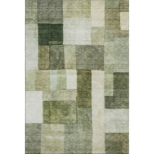 HomeRoots 5' X 8' Sage Beige & Gray Geometric Area Rug - Washable, UV Protected & Durable for Modern Living Spaces 688245