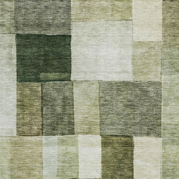 HomeRoots 5' X 8' Sage Beige & Gray Geometric Area Rug - Washable, UV Protected & Durable for Modern Living Spaces 688245