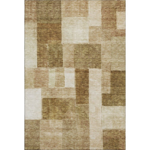 HomeRoots 9' X 12' Versatile Terra Cotta Beige & Copper Geometric Washable Area Rug with UV Protection 688254