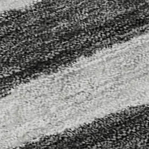 HomeRoots 10' X 14' Charcoal & Ivory Striped Washable Area Rug – Durable, UV-Protected, Ideal for High-Traffic Spaces 688261