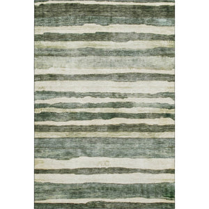 HomeRoots 5' X 8' Sage Ivory & Beige Striped Area Rug with UV Protection - Durable, Washable & Stylish Home Accent 688269