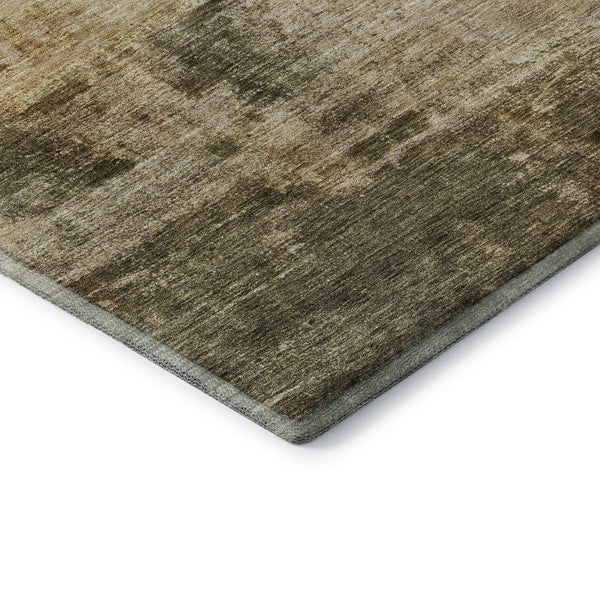 HomeRoots 8' X 10' Washable Area Rug in Linen Ivory and Copper – Stain Resistant, UV Protected, Modern Design 688277
