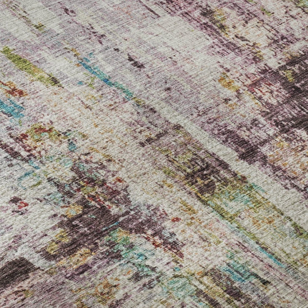 HomeRoots 9' X 12' Stylish Lavender Green and Teal Abstract Area Rug – Washable, UV Protected, Stain Resistant! 688284