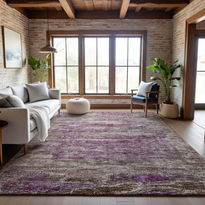 HomeRoots 5' X 8' Blush & Ivory Abstract Area Rug - Washable, UV-Protected, Stylish for High-Traffic Spaces 688293