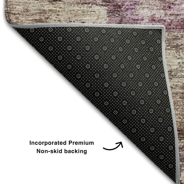 HomeRoots 5' X 8' Blush & Ivory Abstract Area Rug - Washable, UV-Protected, Stylish for High-Traffic Spaces 688293