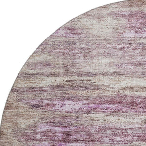 HomeRoots 8' Blush and Ivory Abstract Round Rug – Stylish, Washable, UV-Protected for High-Traffic Areas 688294