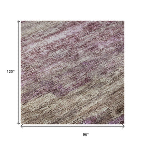 HomeRoots 8' X 10' Blush & Ivory Abstract Washable Area Rug – UV Protected, Soft, Stylish & Family-Friendly! 688295