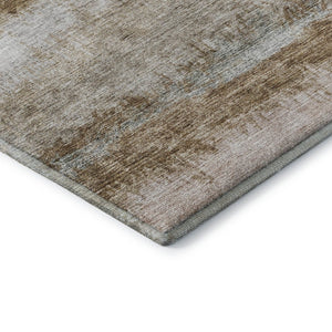 HomeRoots 5' X 8' Abstract Beige, Brown, and Gray Area Rug - Washable, UV-Protected, Durable, Stylish Design 688300