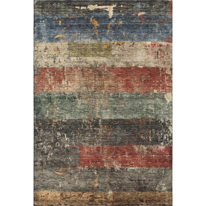 HomeRoots 10' Stylish Fern Green, Blue & Red Striped Washable Area Rug with UV Protection for Easy Care & Durability 688310