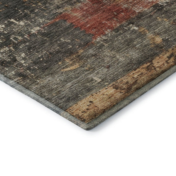 HomeRoots 10' Stylish Fern Green, Blue & Red Striped Washable Area Rug with UV Protection for Easy Care & Durability 688310