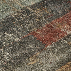 HomeRoots 10' Stylish Fern Green, Blue & Red Striped Washable Area Rug with UV Protection for Easy Care & Durability 688310