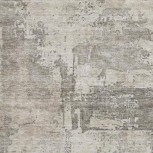 HomeRoots 5' X 8' Elegant Linen and Ivory Abstract Area Rug - Durable, Washable, UV-Protected for Family Homes 688318