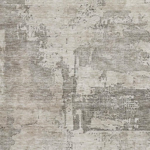 HomeRoots 8' X 10' Linen and Ivory Abstract Area Rug - Durable, Washable, UV-Protected for Modern Spaces 688320