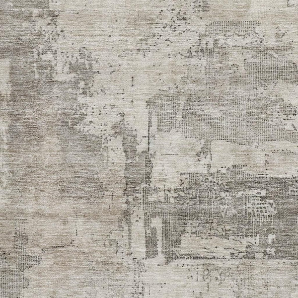HomeRoots 8' X 10' Linen and Ivory Abstract Area Rug - Durable, Washable, UV-Protected for Modern Spaces 688320
