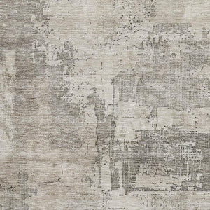 HomeRoots 10' X 14' Abstract Washable Area Rug in Linen & Ivory - UV Protected, Durable & Stylish for Homes 688322