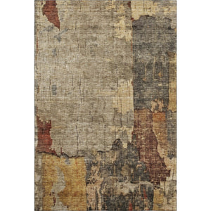 HomeRoots 10' Khaki Gold & Blue Abstract Washable Area Rug - UV Protection, Stain Resistant, Modern Style 688328