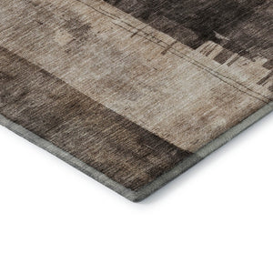 HomeRoots 9' X 12' Stylish Washable Area Rug in Brown, Beige & Taupe - Durable, Stain-Resistant & UV-Protected! 688333