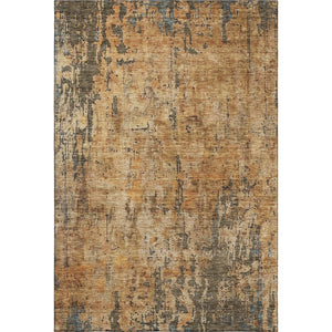 HomeRoots 5' X 8' Copper and Gray Abstract Rug - Washable, UV-Protected, Stain-Resistant for Modern Living Spaces 688336