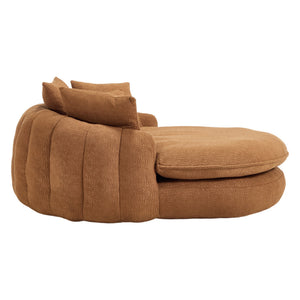 English Elm Oversized Memory Foam Chenille Bean Bag Sofa with Wrap-Around Backrest and Lumbar Support for Adults Orange W395P359410