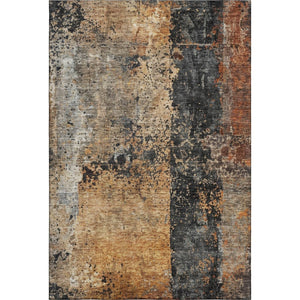 HomeRoots 8' X 10' Abstract Copper Beige & Gray Washable Area Rug - UV Protected, Stain-Resistant, Durable Design 688356