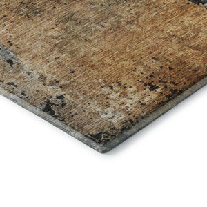 HomeRoots 8' X 10' Abstract Copper Beige & Gray Washable Area Rug - UV Protected, Stain-Resistant, Durable Design 688356