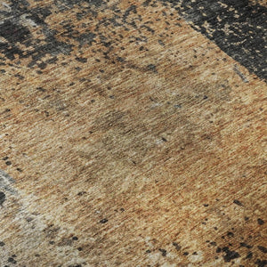 HomeRoots 8' X 10' Abstract Copper Beige & Gray Washable Area Rug - UV Protected, Stain-Resistant, Durable Design 688356