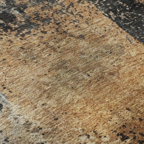 HomeRoots 8' X 10' Abstract Copper Beige & Gray Washable Area Rug - UV Protected, Stain-Resistant, Durable Design 688356