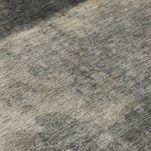 HomeRoots 5' Coffee and Beige Abstract Area Rug - Washable, UV Protected, Durable, Kid & Pet Friendly Design 688372