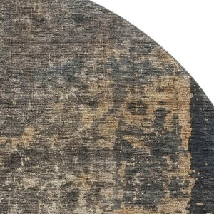 HomeRoots 8' Abstract Coffee and Beige Round Rug - Washable, UV-Protected, Durable Design for Modern Homes 688373