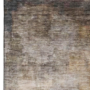 HomeRoots 5' X 8' Modern Abstract Charcoal & Gold Area Rug – Washable, UV-Protected, Stain-Resistant Design! 688378